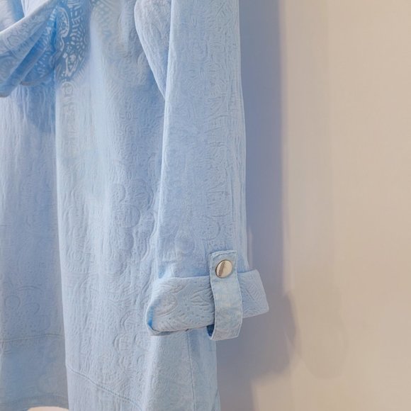 Style & Co Sport - Hooded Sheer Roll Sleeve Cover Up - Picture 3 of 7